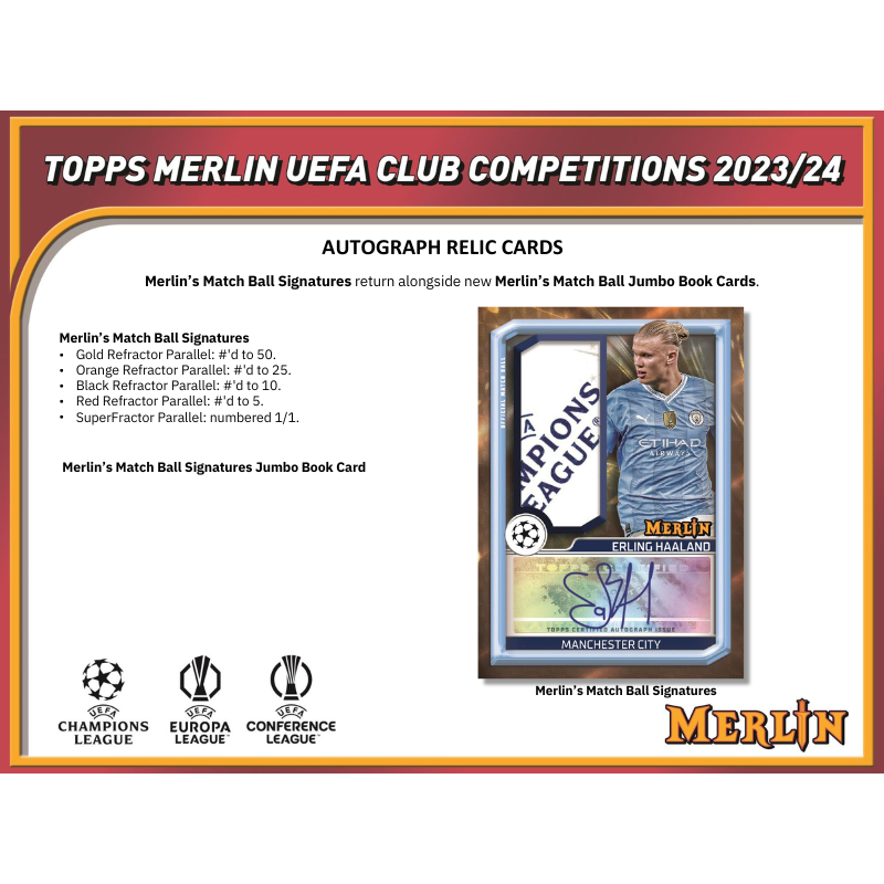 2023/24 Topps Uefa Club Competitions Merlin Chrome Soccer Hobby Box