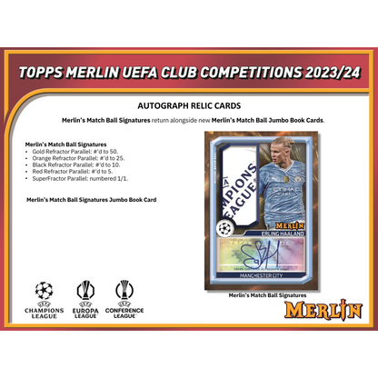 2023/24 Topps Uefa Club Competitions Merlin Chrome Soccer Hobby Box