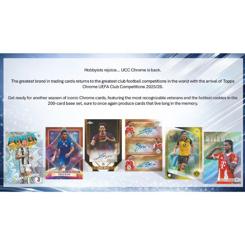 2025/26 Topps Chrome Uefa Club Competitions Soccer Hobby Box