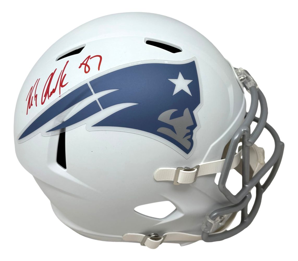 Rob Gronkowski Signed Patriots Full Size Rivalries Replica Speed Helmet Radtke