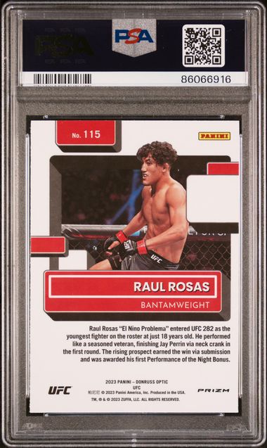 2023 Panini Donruss Optic UFC - Raul Rosas 115 - White Sparkle - PSA 9