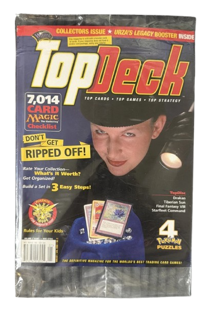 Top Deck Magazine 2000 Collectors Issue Magic The Gathering Sealed With MTG Urza's Legacy Booster &Amp; Promo Card