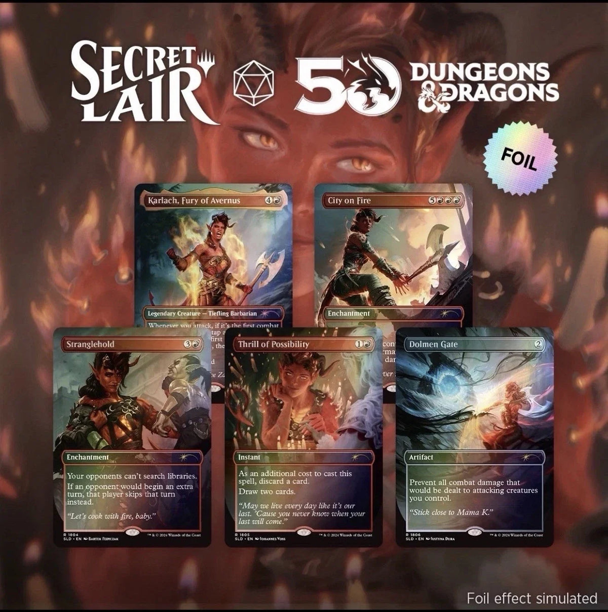 Secret Lair Drop: Secret Lair X Dungeons & Dragons: Karlach's Rage - Rainbow Foil Edition