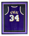 Shaquille O'Neal Los Angeles Signed Framed Purple Basketball Jersey BAS ITP
