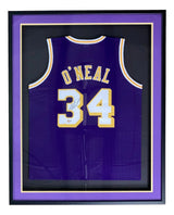 Shaquille O'Neal Los Angeles Signed Framed Purple Basketball Jersey BAS ITP