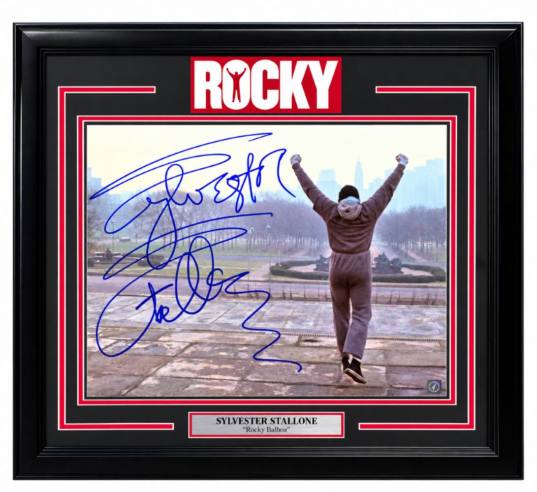 Sylvester Stallone Signed Framed 16x20 Rocky Art Museum Photo ASI