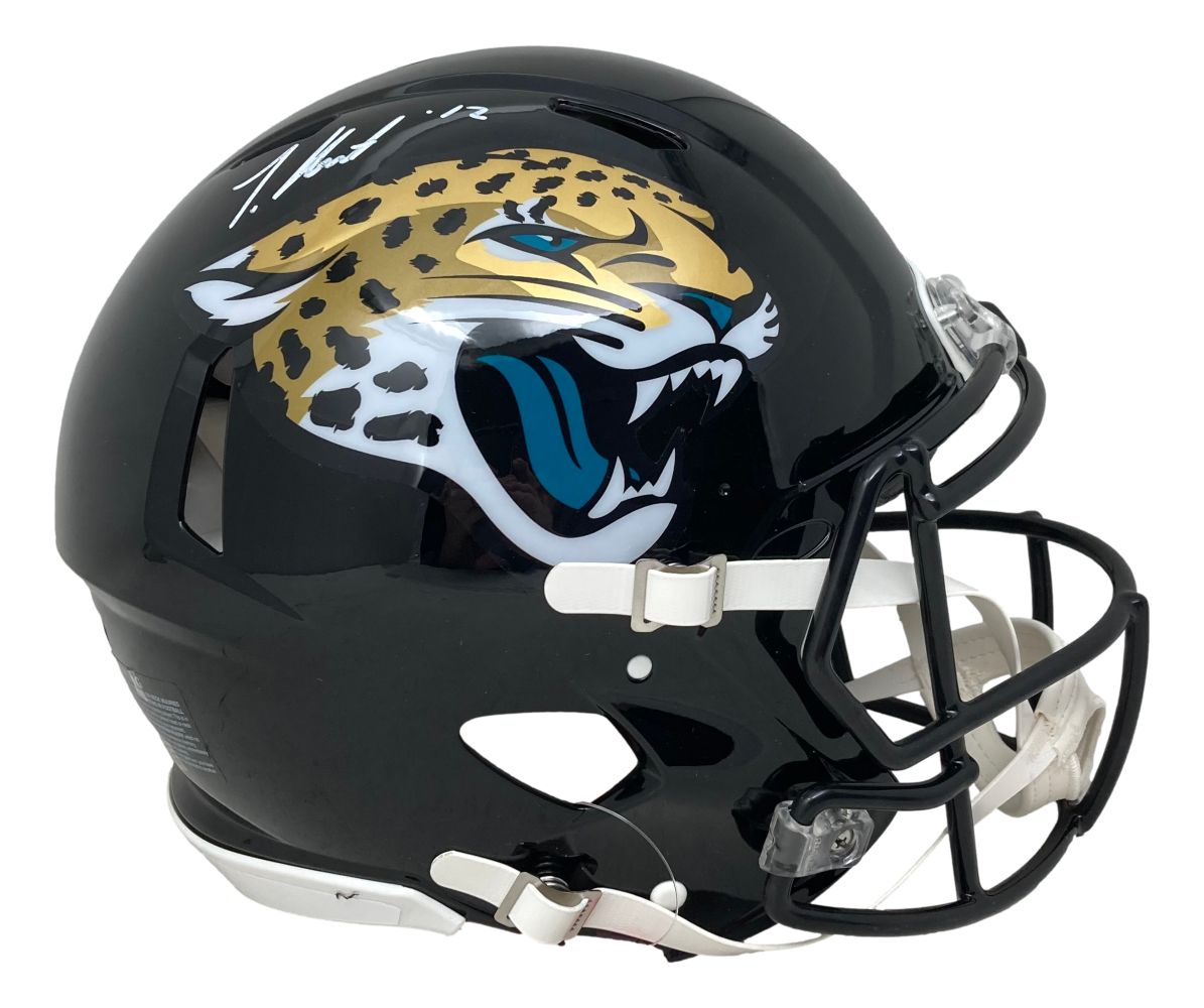 Travis Hunter Signed Jacksonville Jaguars Full Size Authentic Speed Helmet BAS