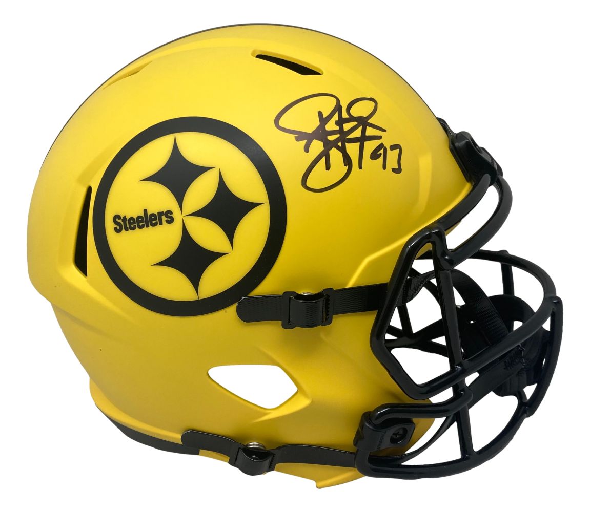 Troy Polamalu Signed Pittsburgh Steelers FS Rave Speed Replica Helmet BAS ITP