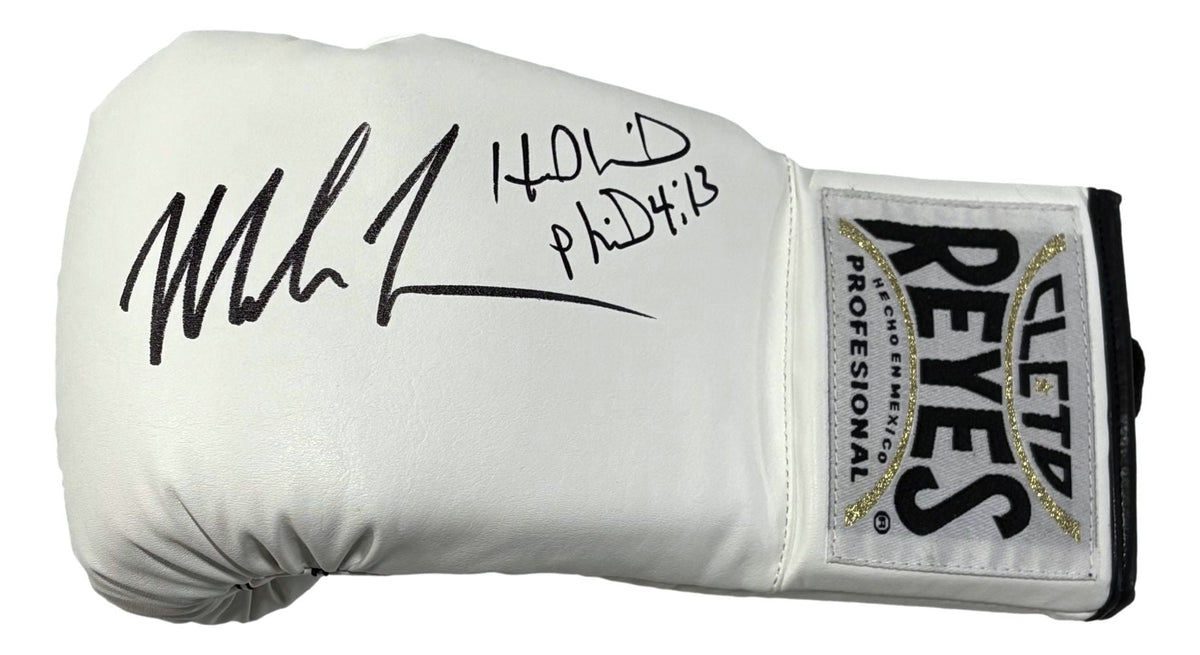 Mike Tyson Evander Holyfield Signed Left Hand White Cleto Reyes Boxing Glove JSA