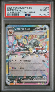 Umbreon Ex 060/131 Prismatic Evolution Surprise Box - 2025 Pokemon - PSA 10