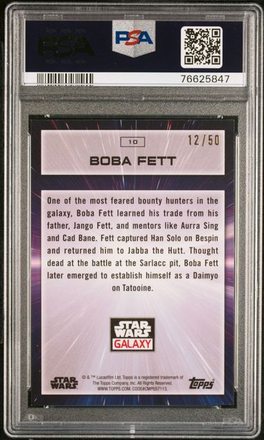 Boba Fett 2022 Topps Chrome Galaxy Mojo Refractor #'D 12/50 PSA 9