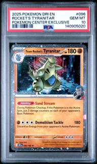 Team Rocket's Tyranitar 096/182 Pokemon Center Exclusive - 2025 Pokemon - PSA 10