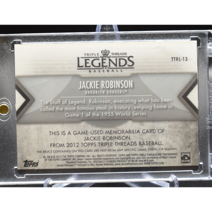 2012 Topps Triple Threads Baseball - Jackie Robinson Ttrl-13 - Legends Mem 21/36