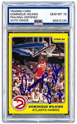 Dominique Wilkins Signed 1984 Star #8 Hawks Rookie Card PSA/DNA Auto 10