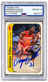 Dominique Wilkins Signed Auto 1986 Fleer #11 Hawks RC PSA/DNA Auto 10