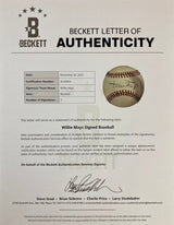 Willie Mays San Francisco Giants Signed Official NL Baseball BAS AC40954